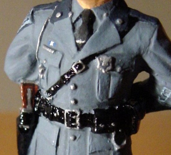Close-up detail of crossbelt and holster